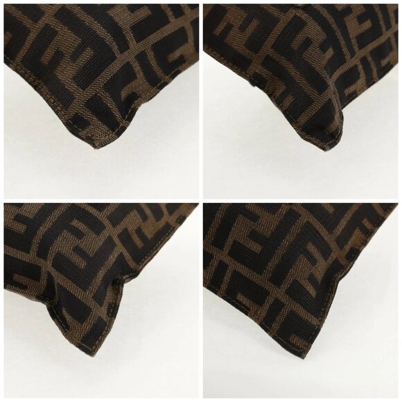 FENDI Zucca Canvas Mamma Baguette Shoulder Bag Black Brown gold Auth 145885V - Picture 14 of 16